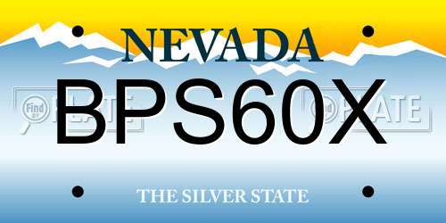 BPS60X Nevada License Plate