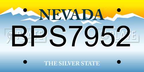 BPS7952 Nevada License Plate