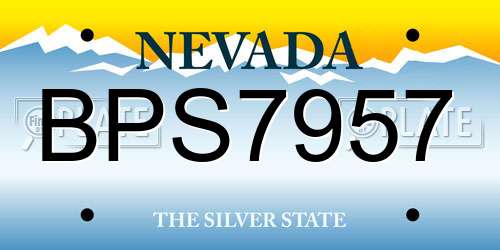 BPS7957 Nevada License Plate