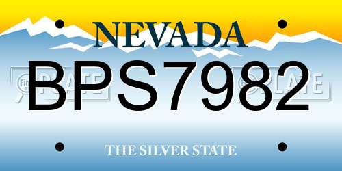 BPS7982 Nevada License Plate
