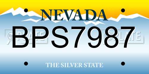 BPS7987 Nevada License Plate