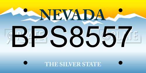 BPS8557 Nevada License Plate