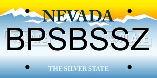 BPSBSSZ Nevada License Plate