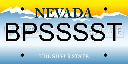BPSSSST Nevada License Plate