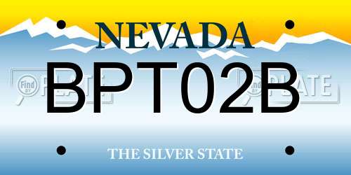 BPT02B Nevada License Plate