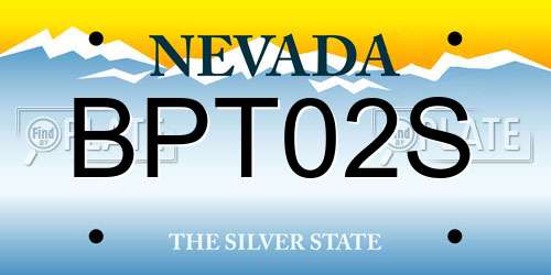 BPT02S Nevada License Plate