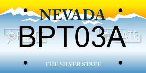 BPT03A Nevada License Plate