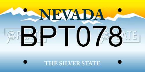 BPT078 Nevada License Plate