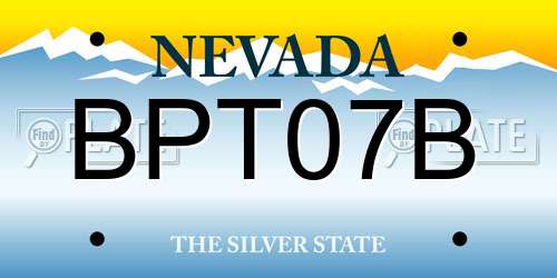 BPT07B Nevada License Plate