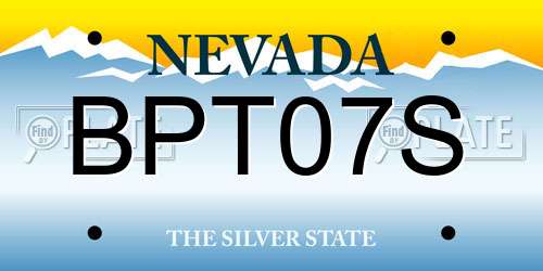 BPT07S Nevada License Plate