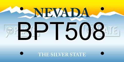 BPT508 Nevada License Plate