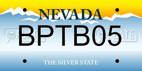 BPTB05 Nevada License Plate