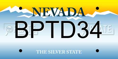 BPTD34 Nevada License Plate