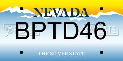 BPTD46 Nevada License Plate