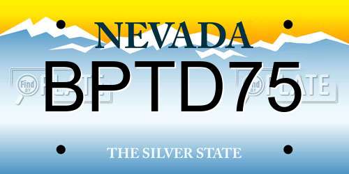BPTD75 Nevada License Plate
