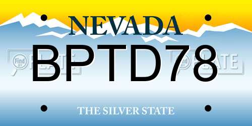 BPTD78 Nevada License Plate