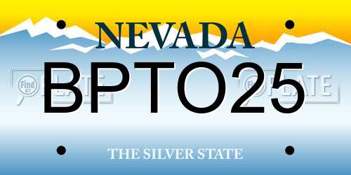 BPTO25 Nevada License Plate