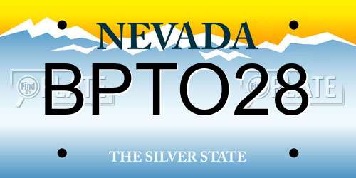 BPTO28 Nevada License Plate