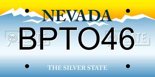 BPTO46 Nevada License Plate