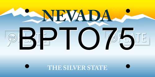 BPTO75 Nevada License Plate