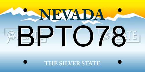 BPTO78 Nevada License Plate