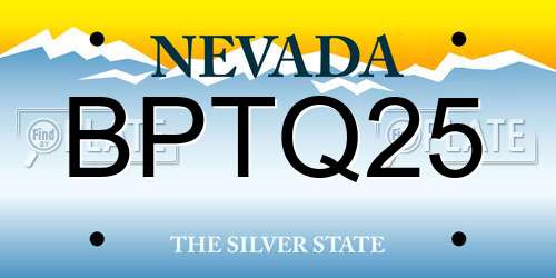 BPTQ25 Nevada License Plate