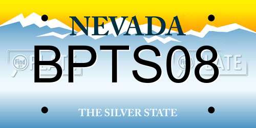 BPTS08 Nevada License Plate