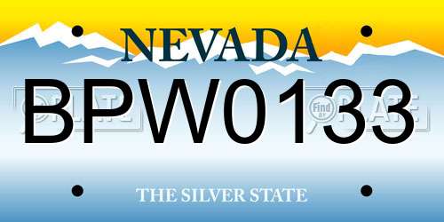 BPW0133 Nevada License Plate