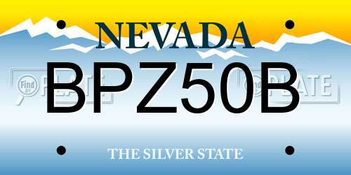 BPZ50B Nevada License Plate