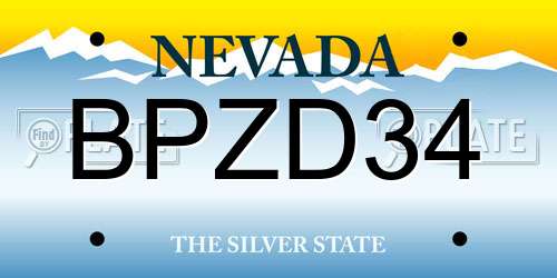 BPZD34 Nevada License Plate