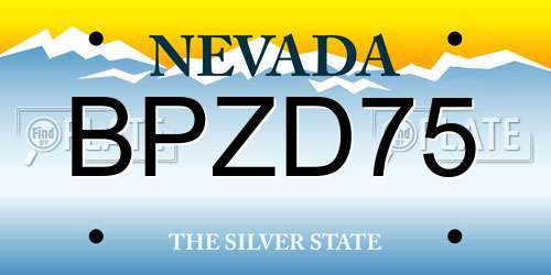 BPZD75 Nevada License Plate