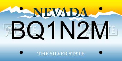 BQ1N2M Nevada License Plate