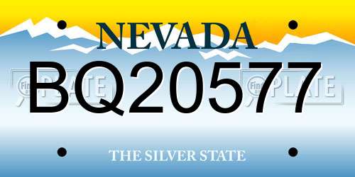 BQ20577 Nevada License Plate