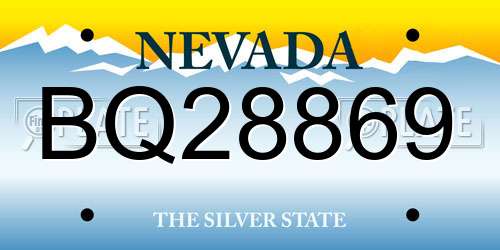 BQ28869 Nevada License Plate