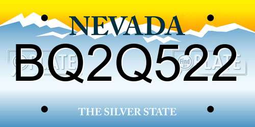 BQ2Q522 Nevada License Plate