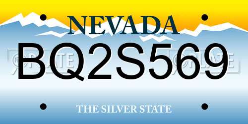 BQ2S569 Nevada License Plate