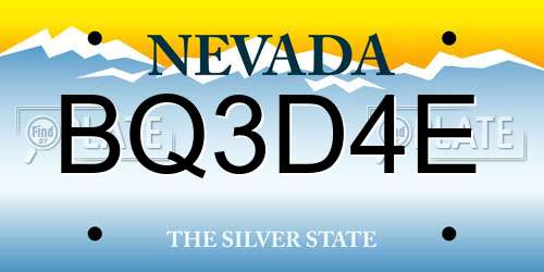 BQ3D4E Nevada License Plate