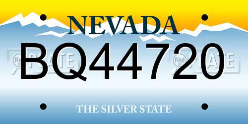 BQ44720 Nevada License Plate