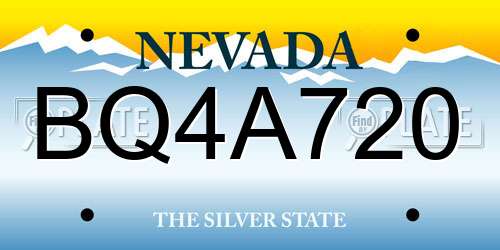 BQ4A720 Nevada License Plate