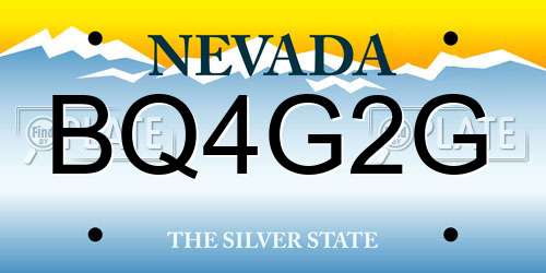 BQ4G2G Nevada License Plate