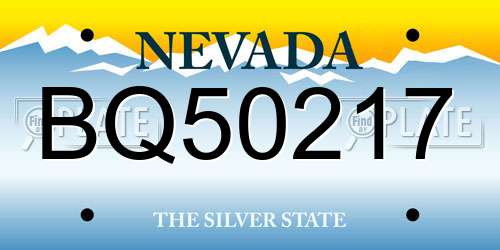 BQ50217 Nevada License Plate