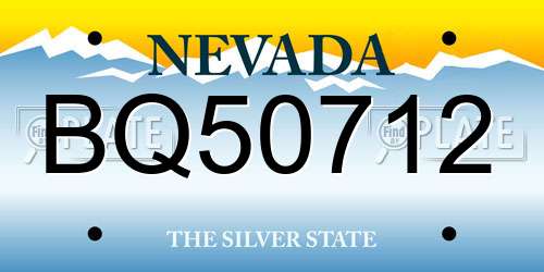 BQ50712 Nevada License Plate