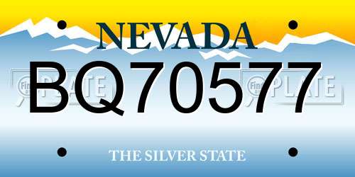 BQ70577 Nevada License Plate