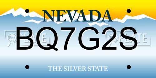BQ7G2S Nevada License Plate