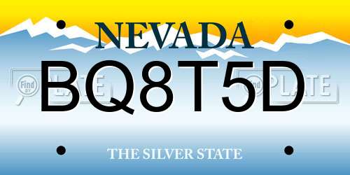 BQ8T5D Nevada License Plate