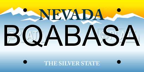 BQABASA Nevada License Plate