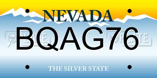 BQAG76 Nevada License Plate