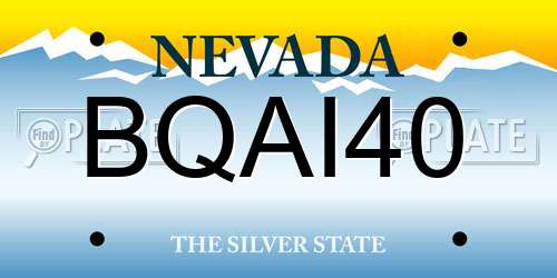 BQAI40 Nevada License Plate