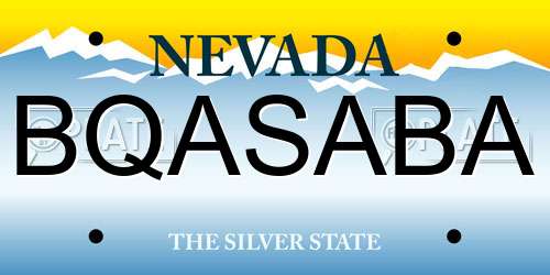 BQASABA Nevada License Plate