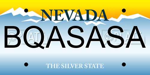 BQASASA Nevada License Plate